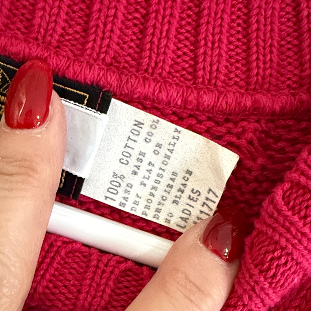 Vintage Classic Pink/fuchsia Cable Knit Sweater - Picture 3 of 12